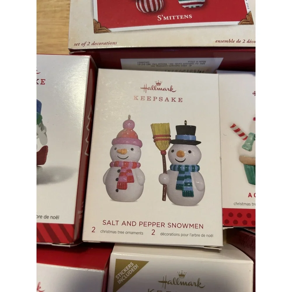 Hallmark Keepsake Ornaments Snowman Lot Of 7 Cupcakes Hugs Ice Skating Snowflake